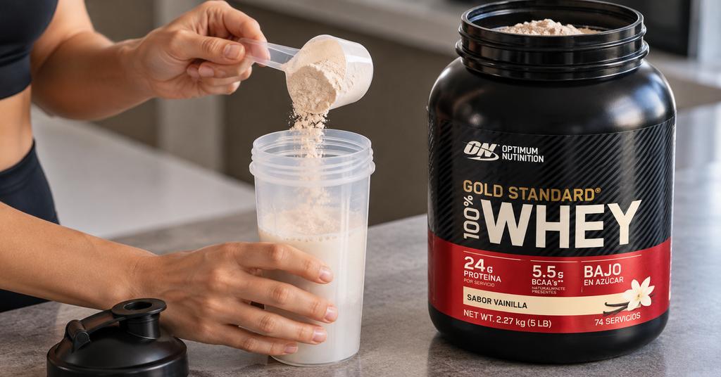Proteína whey en polvo y batido de suero de leche